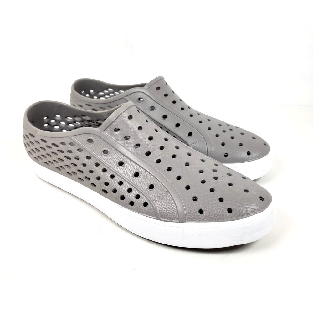 London Fog Bately Mens Size 12 Grey Slip On Casual Water Loafer Shoes LFM-Bately
